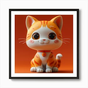 Kawaii Cat 4 Art Print