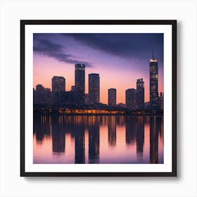 Chicago Skyline At Dusk Art Print