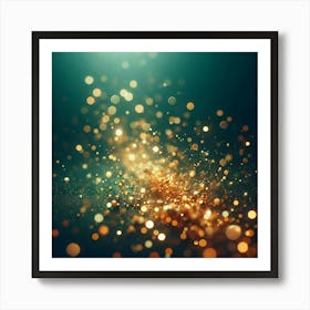 Abstract Golden Light Bokeh Background Art Print