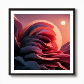 Abstract Roses Art Print