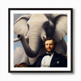 'The Elephant And The Man' Art Print