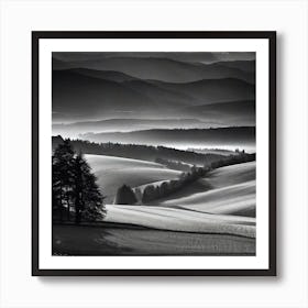 Landscapes In Black And White Art Print