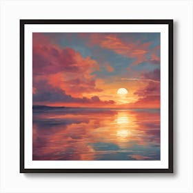 Sunset Over Water Art Print