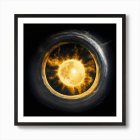 Full Moon In A Circle Art Print