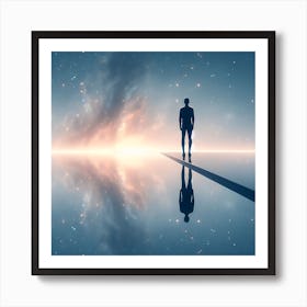 Man Standing On A Bridge Art Print