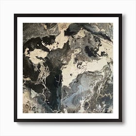 Black And White Abstract Painting Art Print