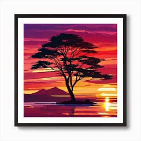 Sunset Painting 6 Art Print