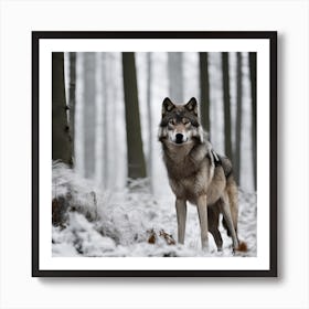 Wolf In The Woods 6 Art Print