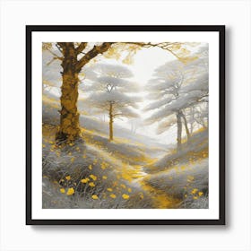 Yellow Path 1 Art Print