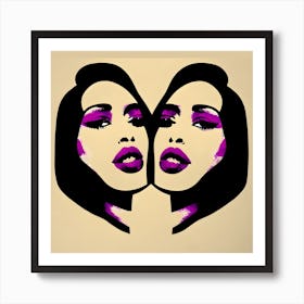 Two Women'S Faces Art Print