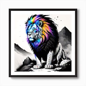 Rainbow Lion Art Print