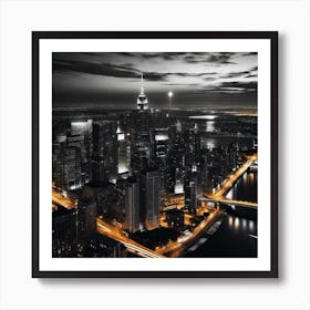 New York City At Night 9 Art Print