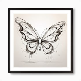 Butterfly Picasso style 4 Art Print