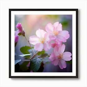 Flowers Leaves Nature Soft Freshness Pastel Botanical Plants Blooms Foliage Serene Delic (12) Art Print