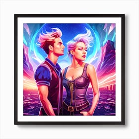 Sci-Fi Couple Art Print