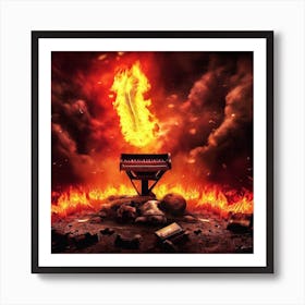 Piano On Fire Art Print