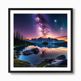 Milky Over Lake Art Print
