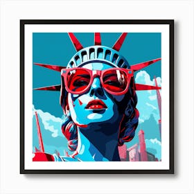The Lady Of Liberty Sculpture In The Sun And Sunglasses Art Print