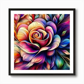 Colorful Rose 4 Art Print