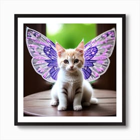 Cute Kitten With Wings Art Print