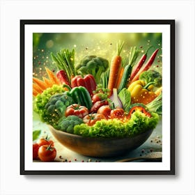 Colorful Vegetables In A Bowl Art Print