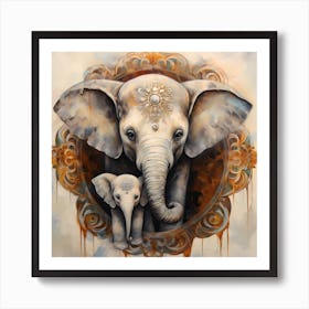 Elephant Series Artjuice By Csaba Fikker 031 Art Print