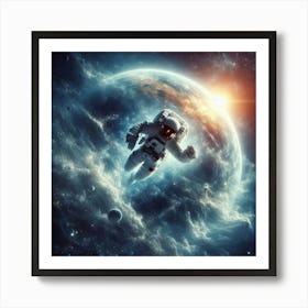 Astronaut In Space 2 Art Print