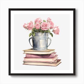 Roses In A Bucket 1 Art Print