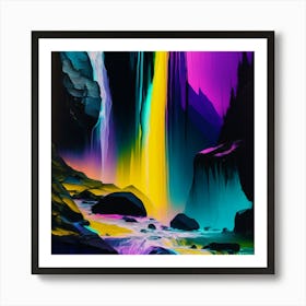 Rainbow Waterfall Art Print