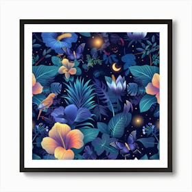 Seamless Tropical Pattern 2 Poster