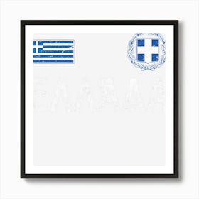 Greece Greek Flag Hellas Souvenir Gift Art Print