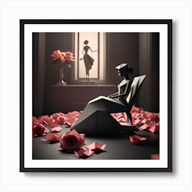 Origami Style Digital Painting Chic Elegance Art Print