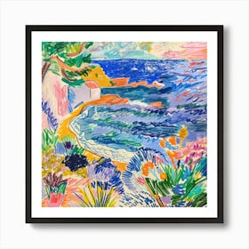 Seaside Doodle Matisse Style 6 Art Print