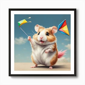 Hamster With Kites Poster