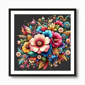 Colorful Flowers Art Print