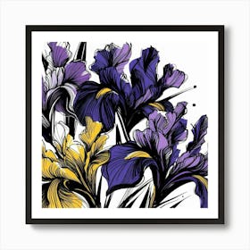 Flowers irises 1 Art Print