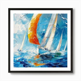 Sailboats Art Print