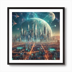 Futuristic City 68 Art Print