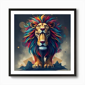 Colorful Lion 1 Art Print