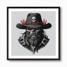 Skeleton Hat Art Print