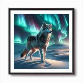 Aurora Wolf Art Print