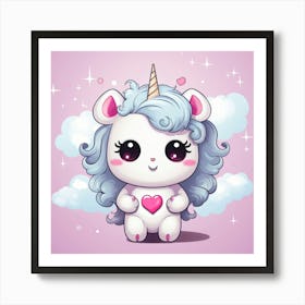 Cute Unicorn 831 Art Print