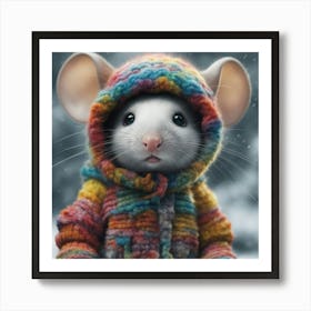 Mouse In A Sweater Art Print