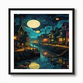 Night In The Town 1 Art Print