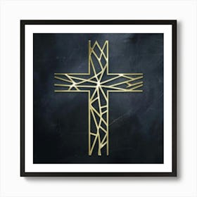 Gold Cross, Christianity Jesus cross Art Print