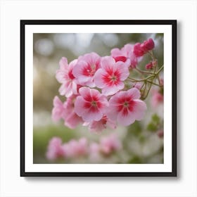 A Blooming Geranium Blossom Tree With Petals Gently Falling In The Breeze 3 Art Print