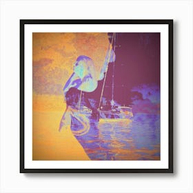 Monica By The Ocean Art Print