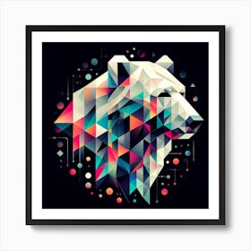 Geometric Art Polar bear Art Print