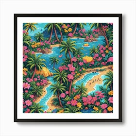 Tropical Beach Art Print