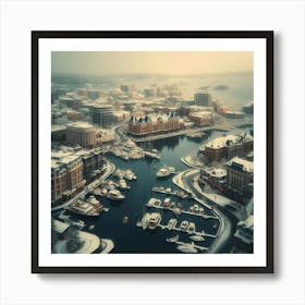 Winter In Victoria BC Harbour Art Print